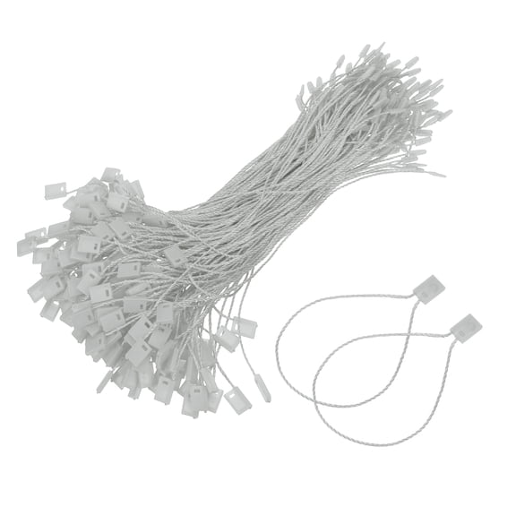 Uxcell 1000pcs Polyester Hang Tag String (6.7") - Plastic Snap Lock Pin Loop Light Gray
