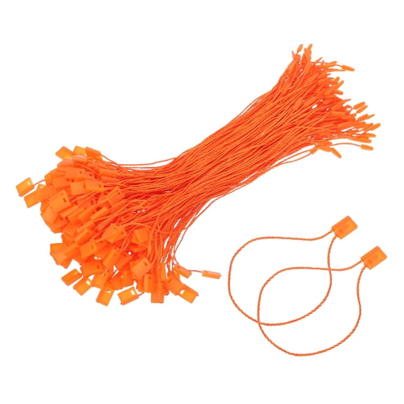 Uxcell 1000pcs Polyester Hang Tag String (6.7") - Plastic Snap Lock Pin Loop Orange