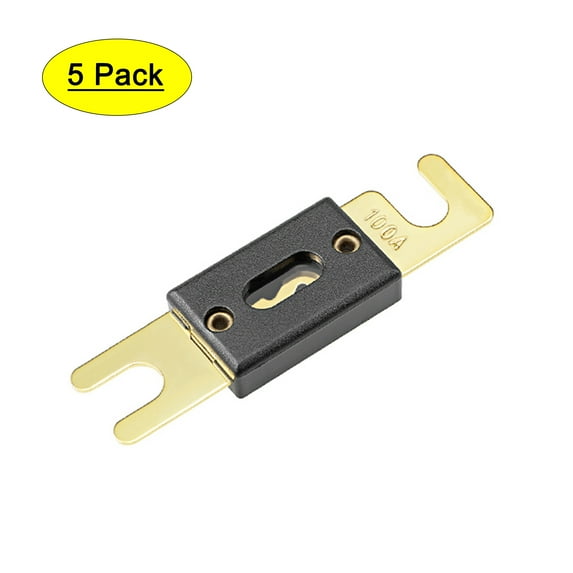 Uxcell 100Amp ANL Fuse DC 32 Volt for Automotive Car Audio Amplifier Inverter Replacement Metal Black 5pcs