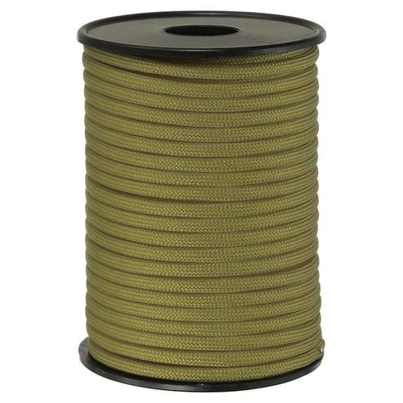Uxcell 100FT 550 Paracord, 9 Strand Parachutes Cord Spool 4mm Survival Strong Rope String for Camping Hiking, Khaki