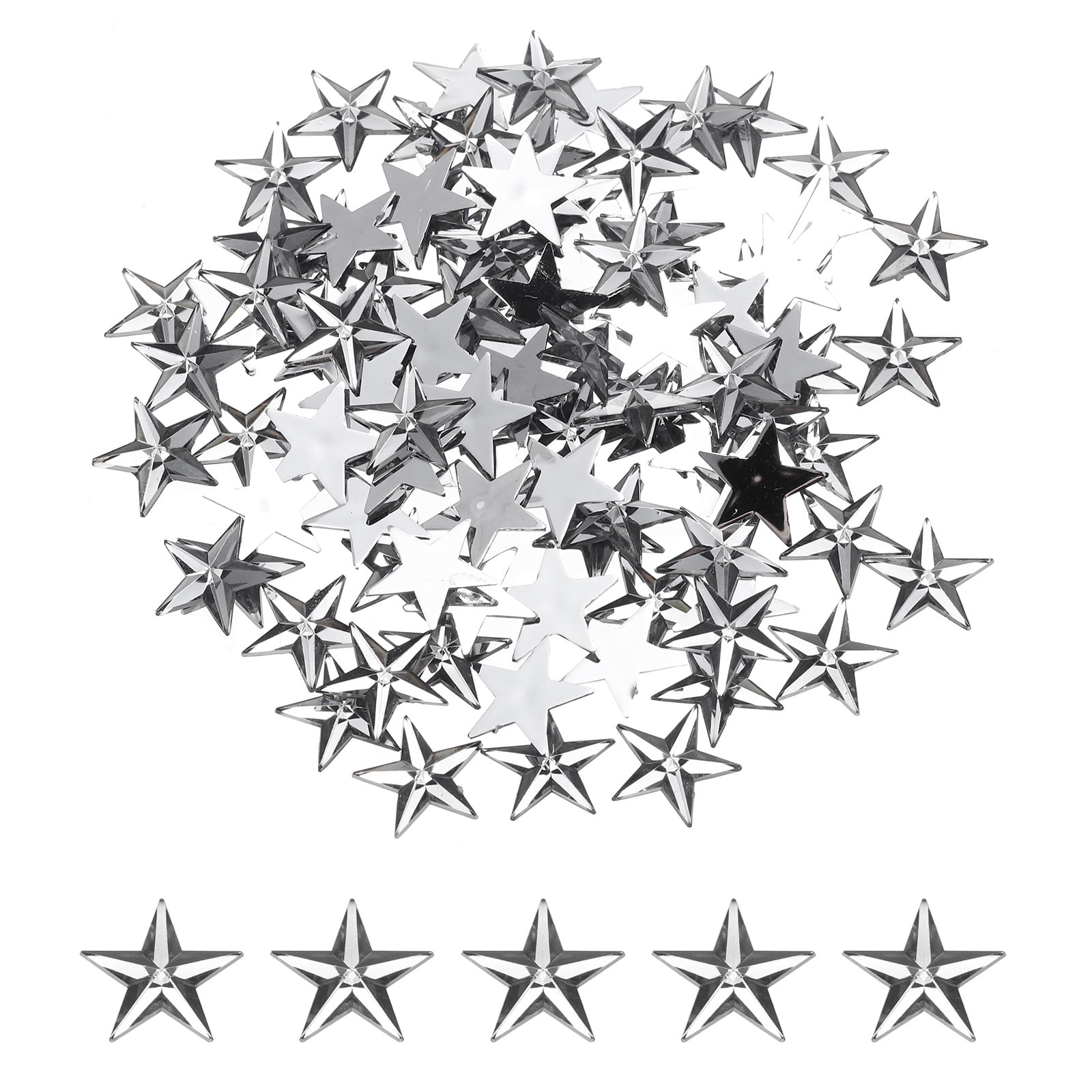 Star Rinstones Uxcell 100Pcs Acrylic Star Rhinestone 0.55