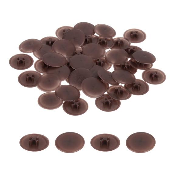 Uxcell 100PCS Screw Cap Covers, 17mm Plastic Screw Decorative Caps for Phillips Cam Self-Tapping Screws, Light Coffee