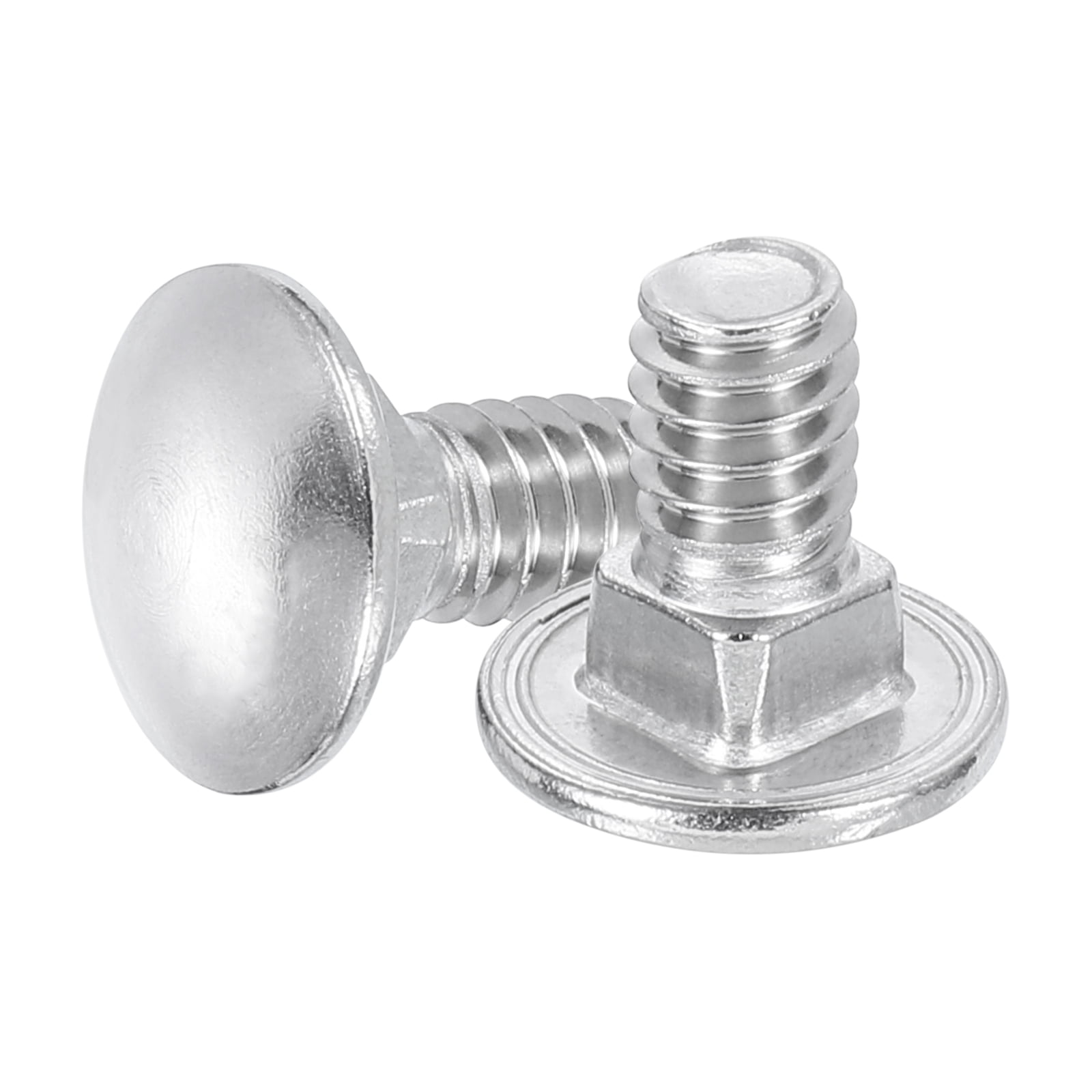 Uxcell 100Pack 1/4"-20x1/2" Stainless Steel Carriage Bolts Round Head Square Neck, Silver