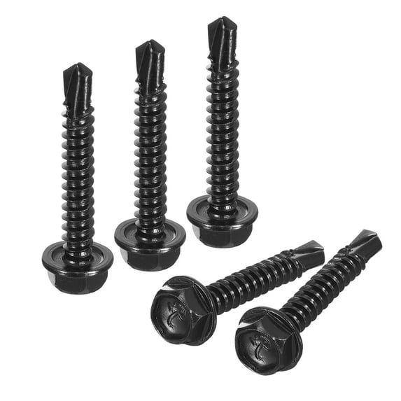 Uxcell 100Pack #10 x 1-1/4" Hex Washer Head Self Tapping Screws Sheet Metal Screws