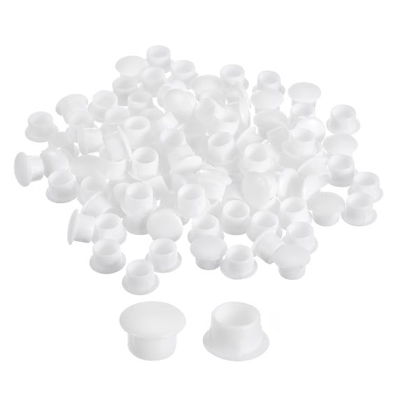 Uxcell 100Pack 10mm(3/8") Dia Plastic Screw Hole Plugs Cover for Furniture, White