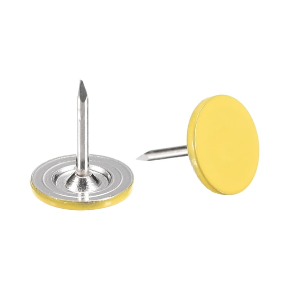 Uxcell Flat Head Decorative Upholstery Tacks Furniture Nails for Home Yellow 100Pcs