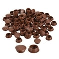 thumbnail image 1 of Uxcell 100Pack 15mm(19/32") Dia Plastic Screw Hole Plugs Thread Type Covers, Red Brown, 1 of 6