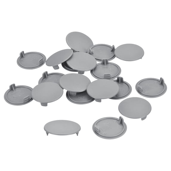 Uxcell 100Pack 35mm(1 3/8") Dia Plastic Concealed Hinge Hole Cover Hole Plugs, Grey