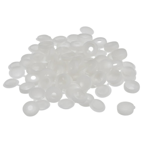 Uxcell 100Pack 4mm Hinged Screw Cover Caps Plastic Fold Screw Snap Covers, Light Gray