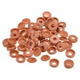 thumbnail image 1 of Uxcell 100Pack 6mm Hinged Screw Cover Caps Plastic Fold Screw Snap Covers, Red Brown, 1 of 5