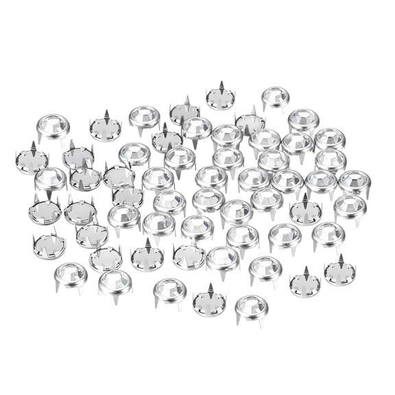 Uxcell 100Pack 6mm Rhinestone Stud Refills Embellishment Decorative Rivets White