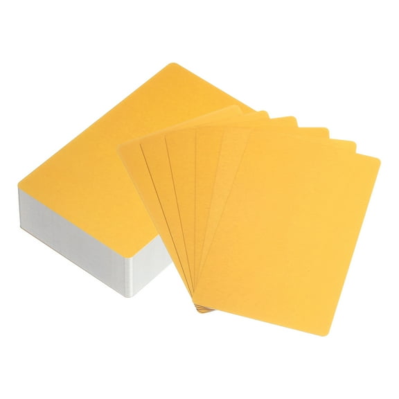 Uxcell 100Pack 86 x 54 x 0.45mm Anodized Aluminum Blank Metal Business Cards, Gold
