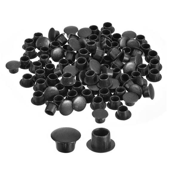 Uxcell 100Pack 8mm(5/16") Dia Plastic Screw Hole Plugs Cover for Furniture, Black