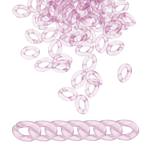 Uxcell 100Pack Acrylic Chain Linking Rings, Transparent Plastic Chain Links, Lavender