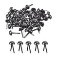 thumbnail image 1 of Uxcell 100Pack Bag Feet Stud Spike, 6mm Round Purse Nailheads Spike Prong Studs Bag Bottom Stud for Handbag Purse Clothing DIY Leather Craft, Metallic Black, 1 of 7