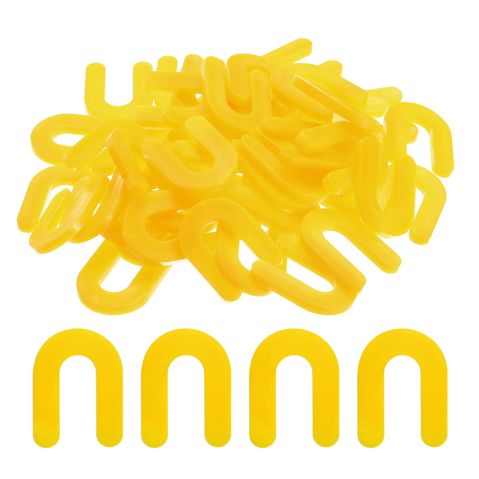 Uxcell 100Pack Horseshoe Shim Tile Spacers Wall Floor Tile Plastic 3/16 Inch Yellow