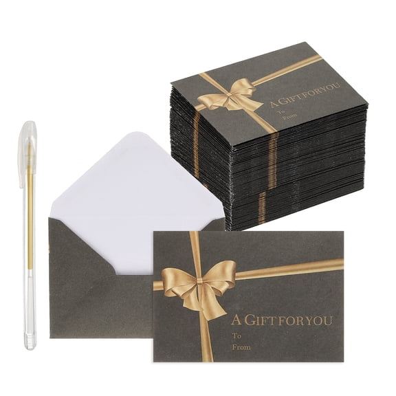Uxcell 100Pack Mini Envelopes, 4x3 Card V Flap Small Business Card Envelopes, Black