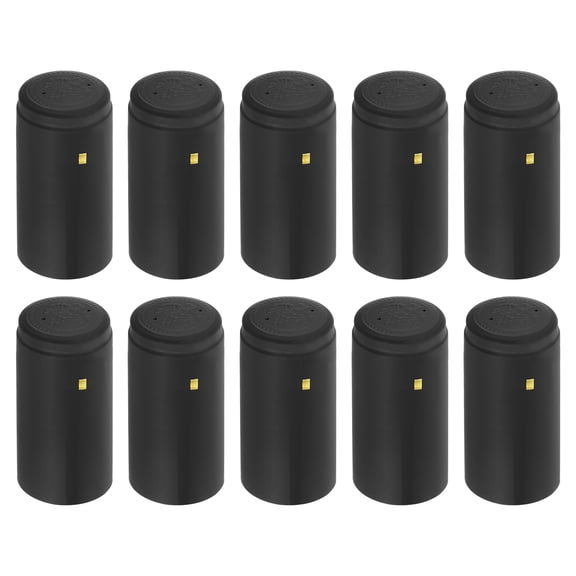Uxcell 100 Pack Heat Shrink Wrap Sleeves Grape Shape with Tear Tab Wine Shrink Cap, Black