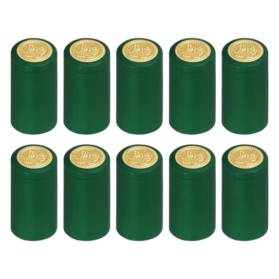 Uxcell 100 Pack Heat Shrink Wrap Sleeves Wine Shrink Wrap Cap, 30x60mm Green