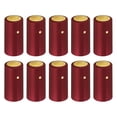 thumbnail image 1 of Uxcell 100 Pack Heat Shrink Wrap Sleeves with Tear Tab Wine Shrink Caps, Red/Gold, 1 of 5