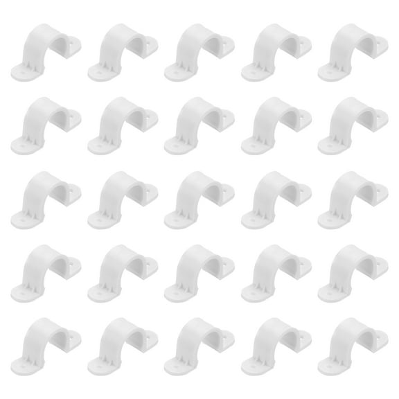 Uxcell 100Pack Pipe Straps, 16mm(5/8") Plastic Conduit Strap 2 Holes Pipe Mounting Bracket for Pipe