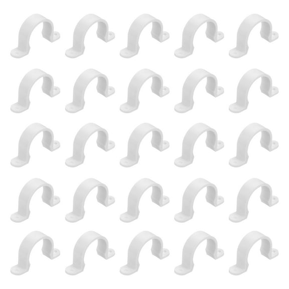 Uxcell 100Pack Pipe Straps, 32mm(1-1/4") Plastic Conduit Strap 2 Holes Pipe Mounting Bracket for Pipe