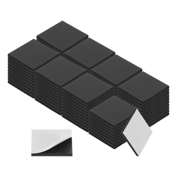 Uxcell 100Pcs 0.8'' x 0.07'' Square Magnets Dots with Adhesive Backing, Rubber Magnets Stickers Self Adhesive Magnetic Discs for Fridge Whiteboard DIY Craft Office Classroom Home