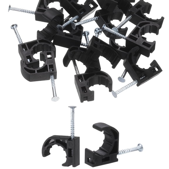Uxcell 100Pcs 1/2 Inch J-Hook with Nail Half J Clamp for PEX Pipe Tubing Connection