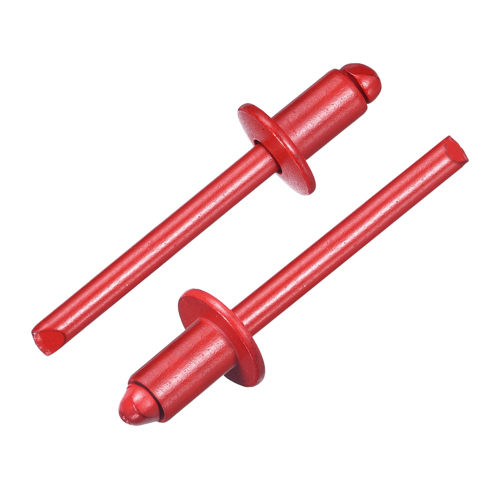 Uxcell 100Pcs 1/4"x3/8" Aluminum Blind Rivets, Dome Head Long Split Rivets, Red