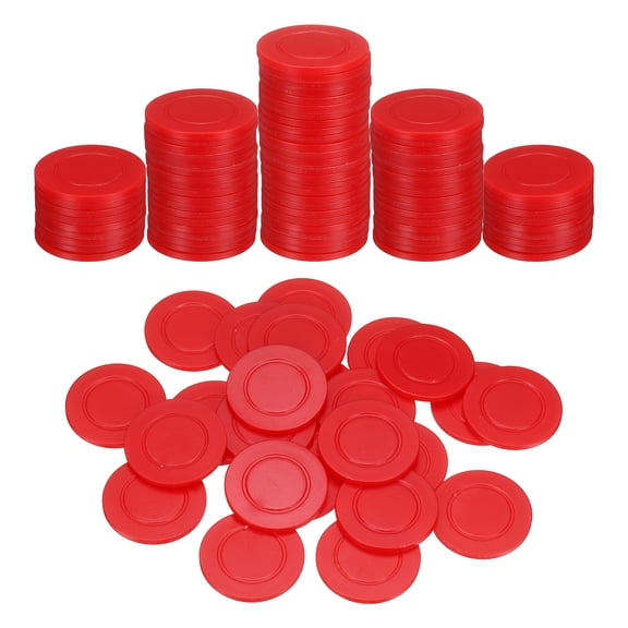 Uxcell 100Pcs 1.5 Inch Plastic Poker Chips, Mini Bingo Chips Learning Counters Counting Counters Disks Markers Opaque Game Tokens for Game Play Math Counting, Red