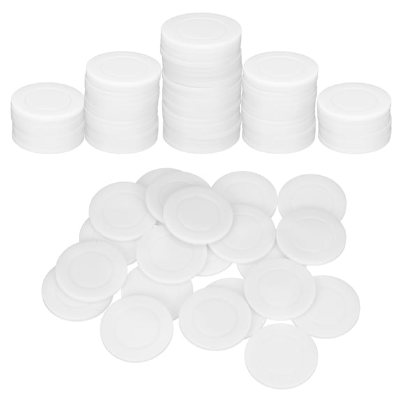 Uxcell 100Pcs 1.5 Inch Plastic Poker Chips, Mini Bingo Chips Learning Counters Counting Counters Disks Markers Opaque Game Tokens for Game Play Math Counting, White