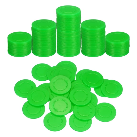Uxcell 100Pcs 1.5 Inch Plastic Poker Chips, Mini Bingo Chips Learning Counters Counting Counters Disks Markers Opaque Game Tokens for Game Play Math Counting, Green