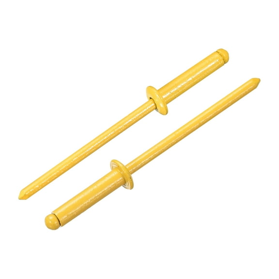 Uxcell 100Pcs 1/8"x1/2" Aluminum Blind Rivets, Dome Head Long Split Rivets, Yellow