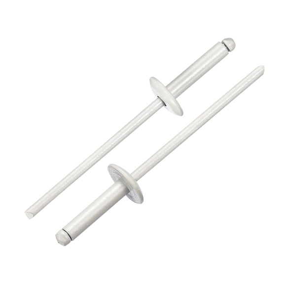 Uxcell 100Pcs 1/8"x1/2" Aluminum Blind Rivets, Large Flange Rivets Fasteners, Gray