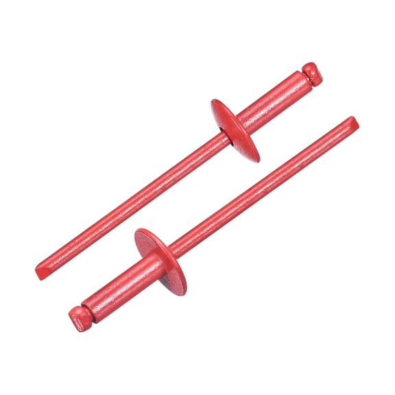 Uxcell 100Pcs 1/8"x3/8" Aluminum Blind Rivets, Large Flange Rivets Fasteners, Red
