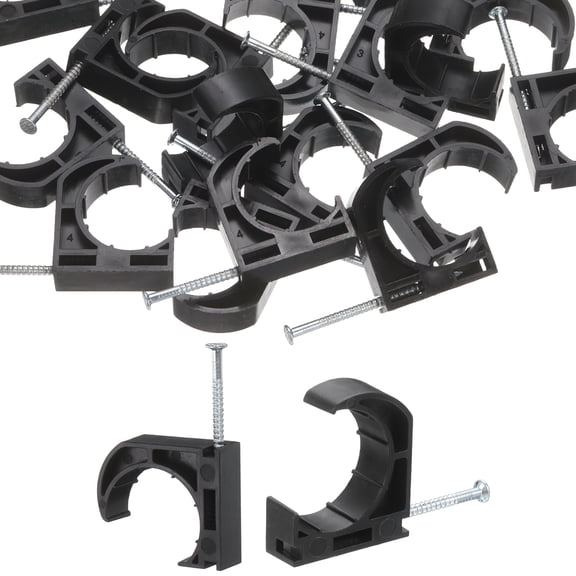 Uxcell 100Pcs 1 Inch J-Hook with Nail Half J Clamp for PEX Pipe Tubing Connection