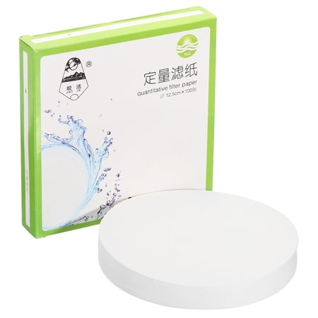 Uxcell 100Pcs 12.5cm Quantitative Filter Paper Circles, Medium Speed Round Laboratory Filter Paper