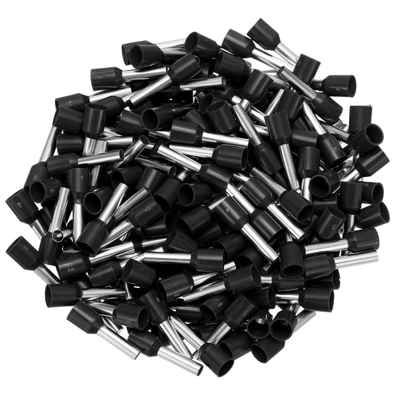 Uxcell 100Pcs 12AWG Wire Ferrules Copper Tin Plated, Black Insulated VE4012 Nylon Insulated Crimping Cord End Terminal Connector for Industrial Control Electrical Automation Power Systems