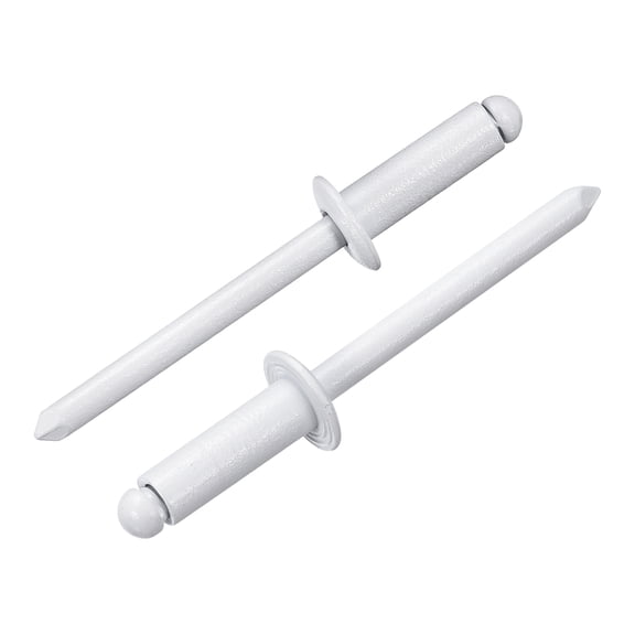 Uxcell 100Pcs 3/16"x1/2" Aluminum Blind Rivets, Dome Head Long Split Rivets, White