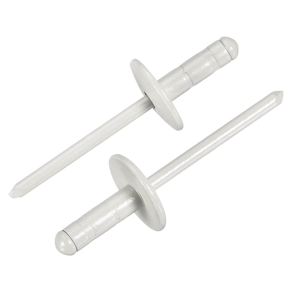 Uxcell 100Pcs 3/16"x1/2" Aluminum Blind Rivets, Large Head Multi Grip Fasteners, Gray