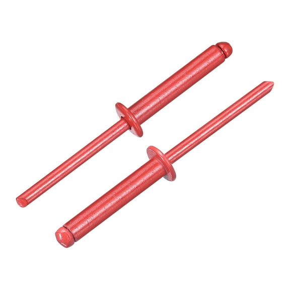 Uxcell 100Pcs 3/16"x1" Aluminum Blind Rivets, Dome Head Long Split Rivets, Red