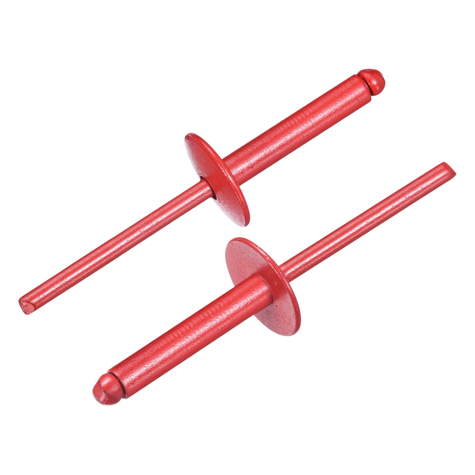Uxcell 100Pcs 3/16"x1" Aluminum Blind Rivets, Large Flange Rivets Fasteners, Red