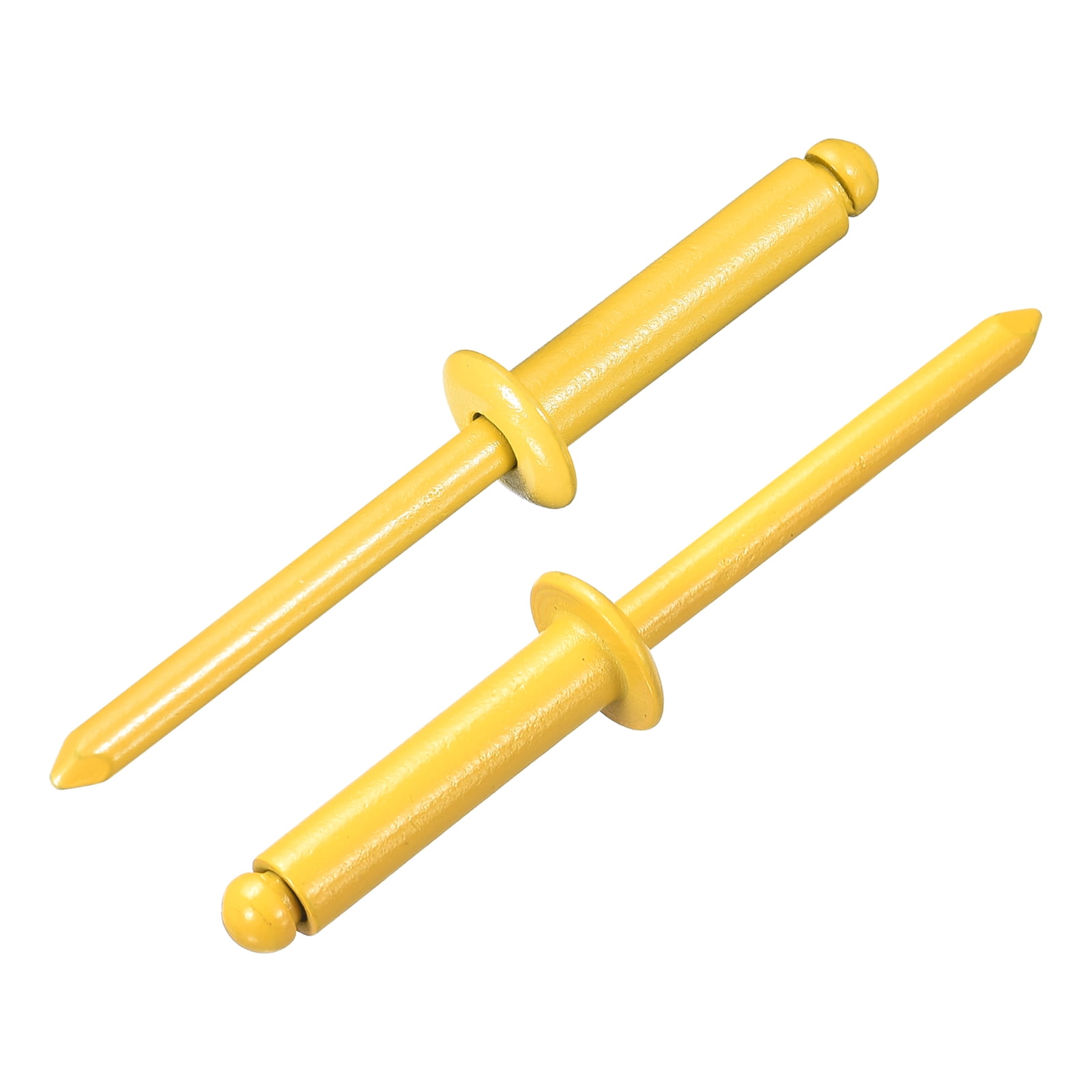 Uxcell 100Pcs 3/16"x3/4" Aluminum Blind Rivets, Dome Head Long Split Rivets, Yellow