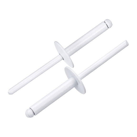 Uxcell 100Pcs 3/16"x3/4" Aluminum Blind Rivets, Large Flange Rivets Fasteners, White
