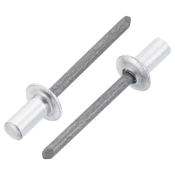 Uxcell 100Pcs 3/16"x3/8" Aluminum Blind Rivets, Closed End Long Split Rivets, Silver