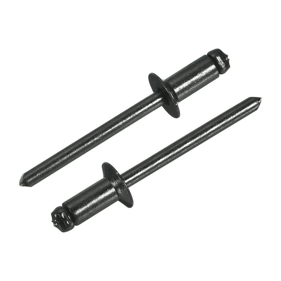 Uxcell 100Pcs 3/16"x3/8" Aluminum Blind Rivets, Countersunk Head Split Rivets, Black