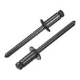 thumbnail image 1 of Uxcell 100Pcs 3/16"x3/8" Aluminum Blind Rivets, Dome Head Long Split Rivets, Black, 1 of 7