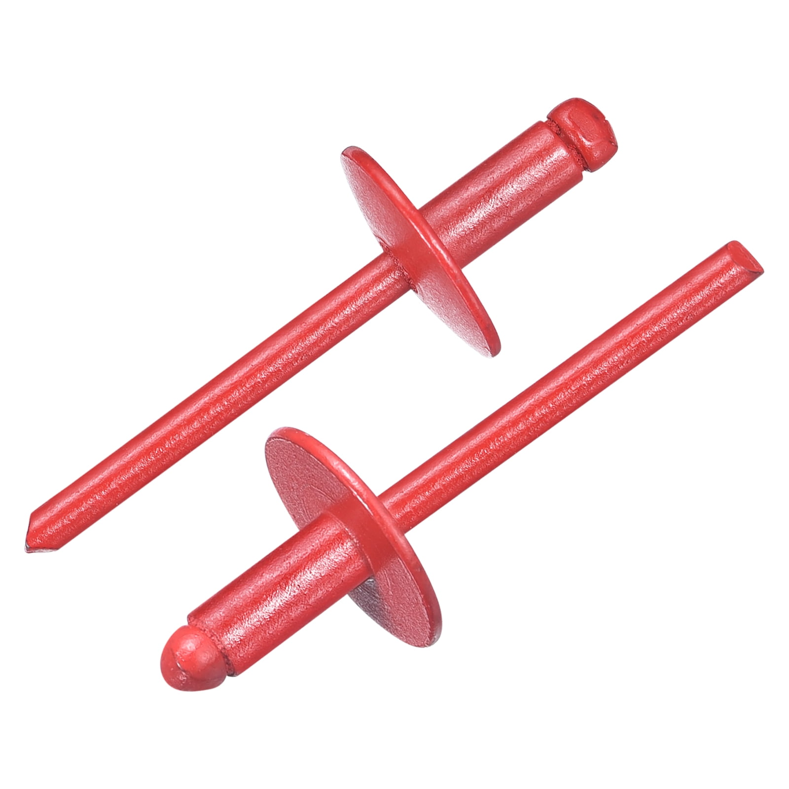 Uxcell 100Pcs 3/16"x3/8" Aluminum Blind Rivets, Large Flange Rivets Fasteners, Red