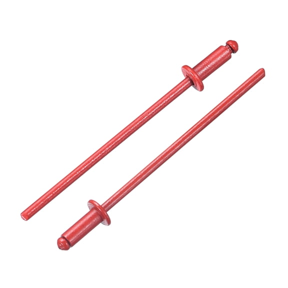 Uxcell 100Pcs 3/32"x1/4" Aluminum Blind Rivets, Dome Head Long Split Rivets, Red