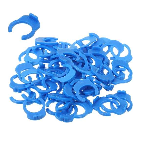 Uxcell 100Pcs 3/8 inch Locking Clips for RO Tube Quick Connect Clips Clamps, Blue